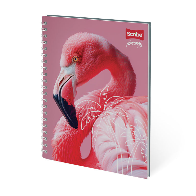 Cuaderno argollado pasta dura grande materias cuadros Natural