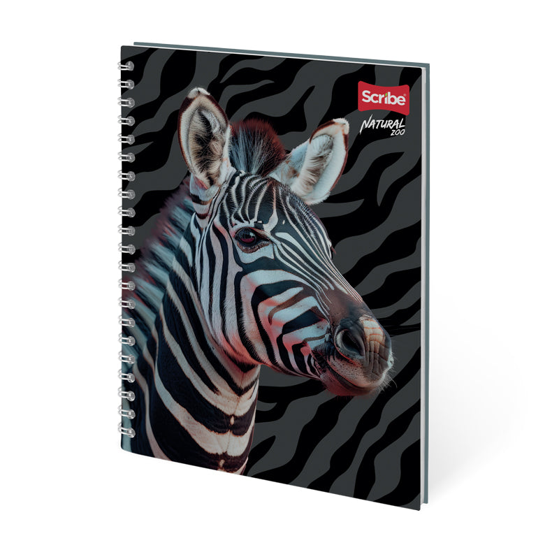 Cuaderno argollado pasta dura grande 80h cuadros Natural Zoo – Scribe