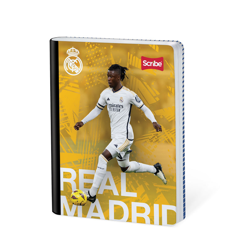 Cuaderno cosido 100h cuadros Real Madrid – Scribe